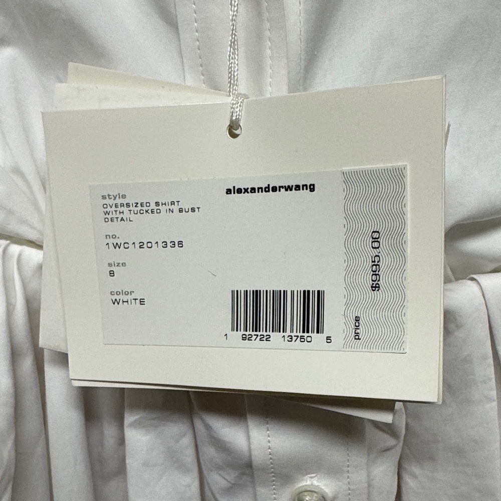 Alexander Wang Oversized Shirt With Tucked In Bust Detail Size 8 NWT - Picture 3 of 6